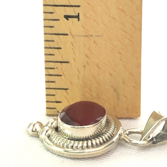 Red Sterling Silver Earring Pendant Set Stamped Mexico 925 - Picture 5 of 7